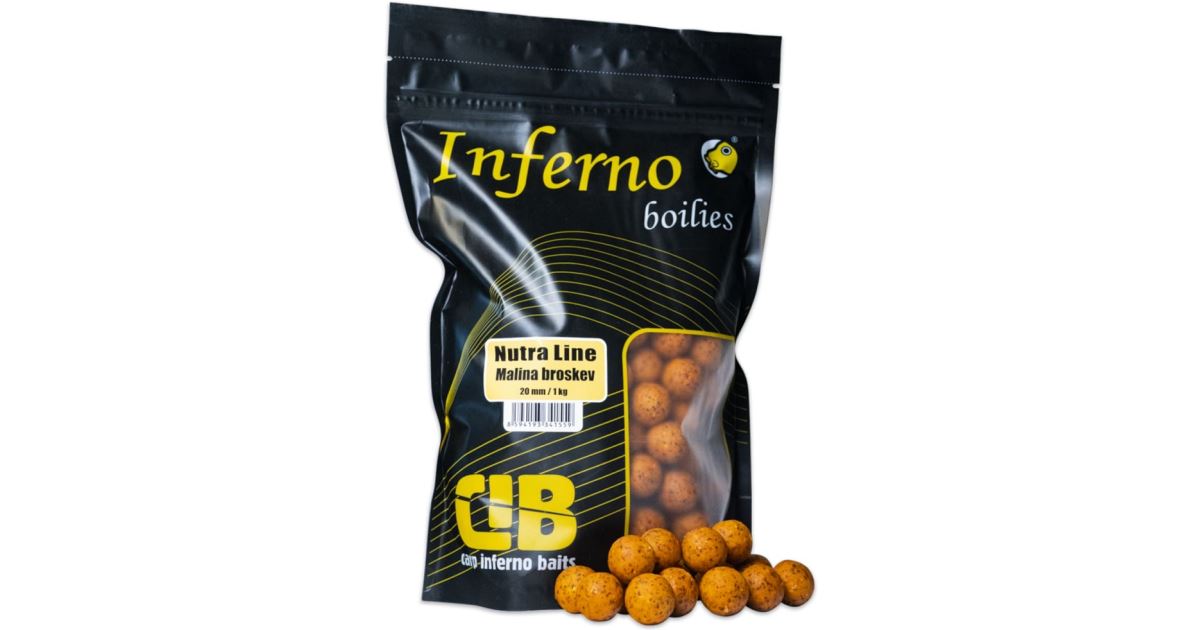 Carp Inferno Boilies Nutra Line Malina Broskev 1 kg 20 mm - recenze a zkušenosti