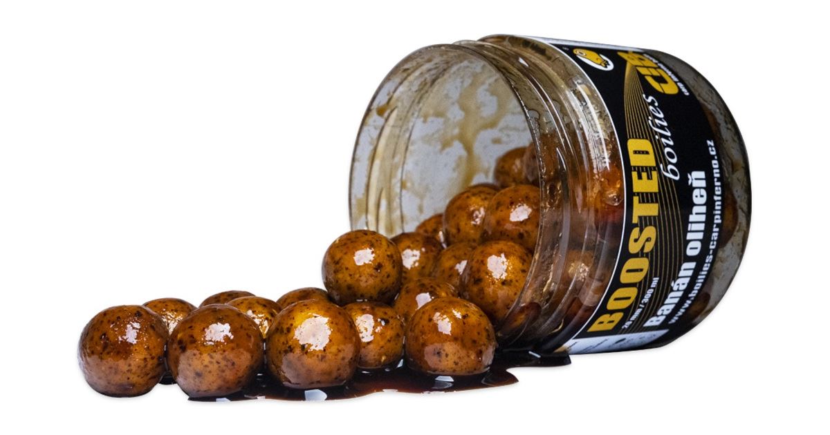 Carp Inferno Boosted Boilies Nutra Line 300 ml 20 mm Banán Oliheň - recenze a zkušenosti