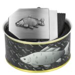 Textilní opasek s kovovou přezkou Kapr - Černý - Dárkové balení - recenze a zkušenosti