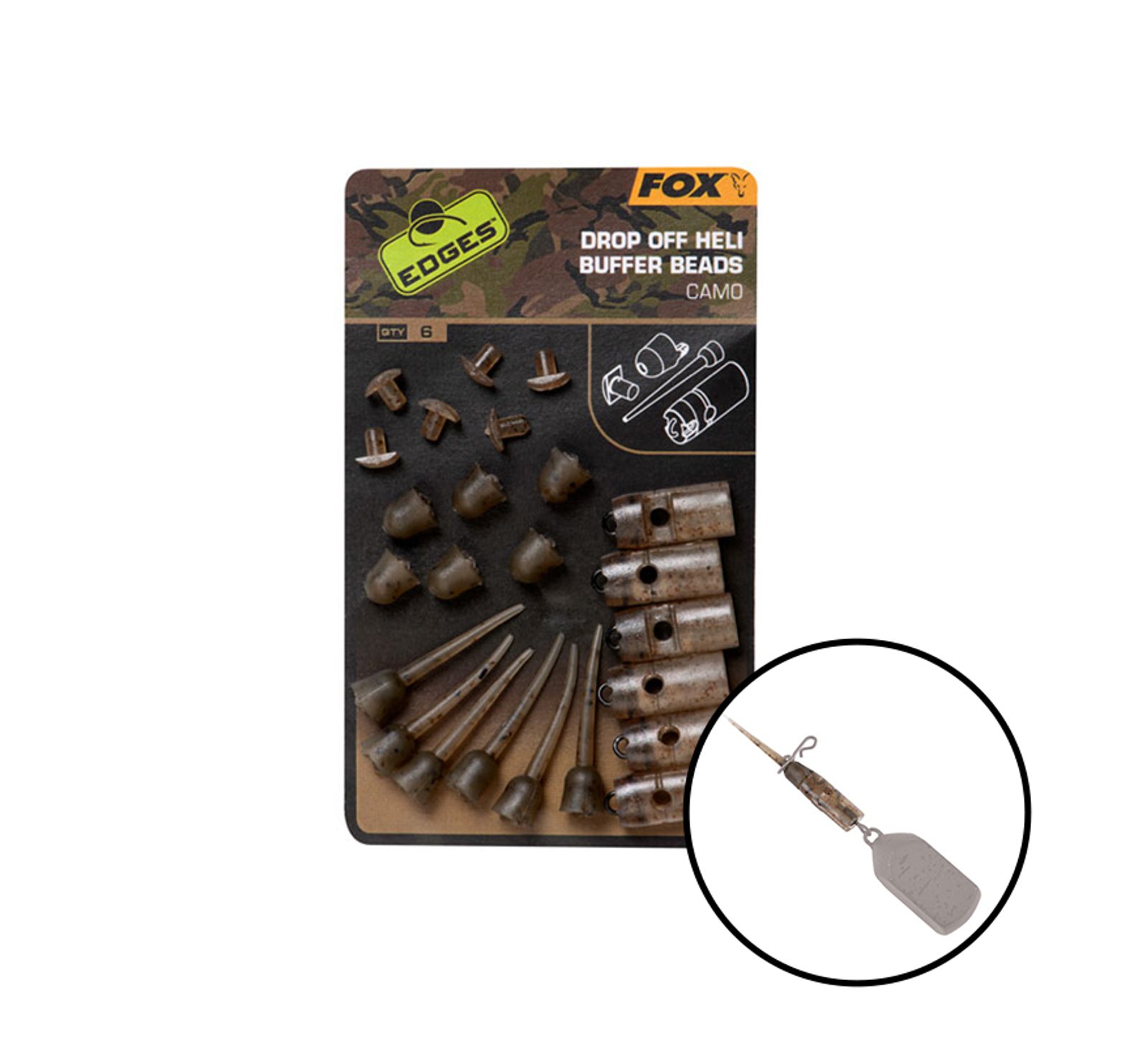 Fox Edges Camo Drop Off Heli Buffer Bead Kit - recenze