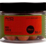 Avid Plovoucí boilie Premium Pop-Ups Red Spice Belachan 14mm 50g  - recenze