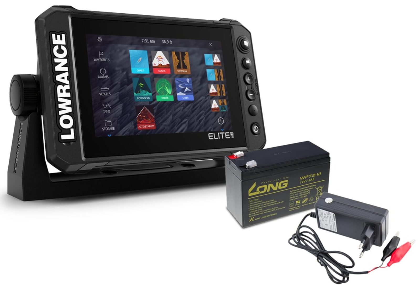 Lowrance Echolot Elite FS 7 se sondou Activeimaging 3v1 + baterie + nabíječka ZDARMA - recenze