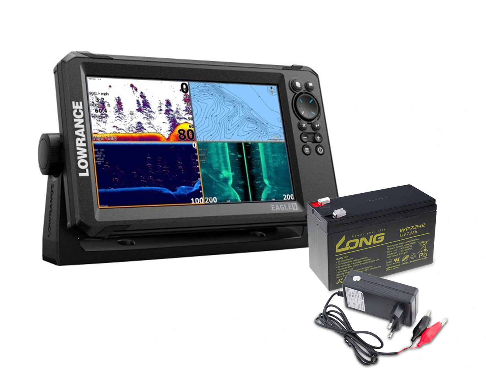 Lowrance Echolot Eagle 9 se sondou Tripleshot HD + baterie + nabíječka ZDARMA - recenze