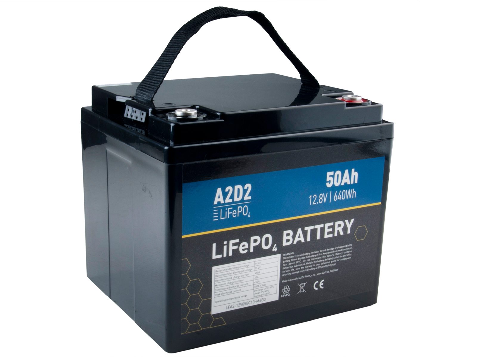 A2D2 Baterie LiFePO4 12,8V 50Ah M6 - recenze