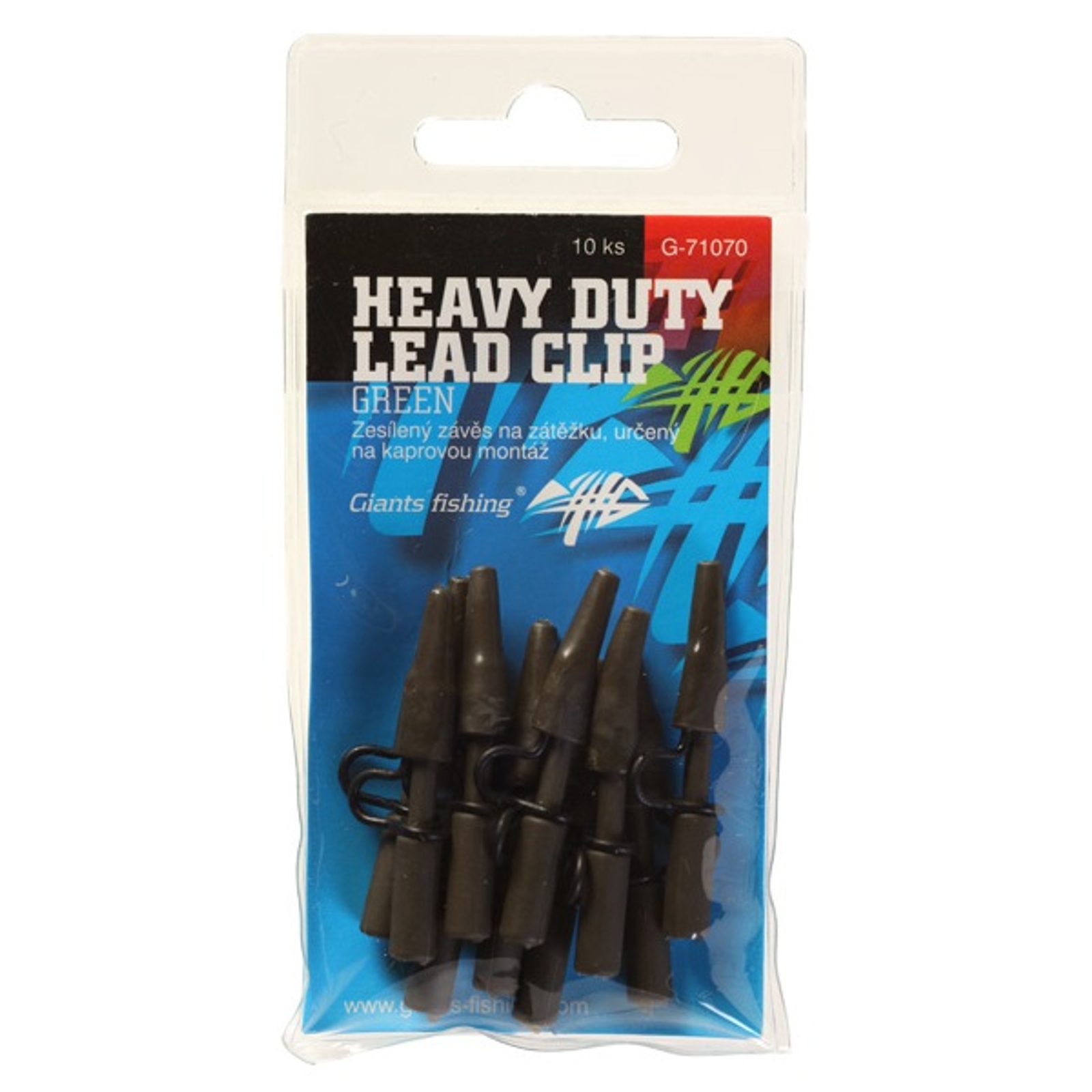 Giants Fishing Boční závěs kovový Heavy Duty Lead Clip Green 10ks - recenze